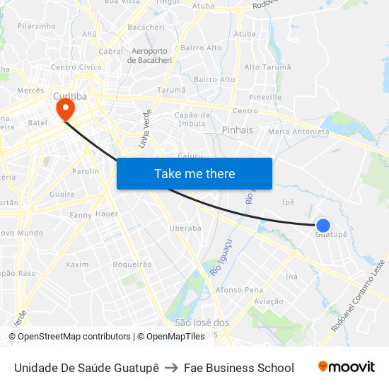 Unidade De Saúde Guatupê to Fae Business School map