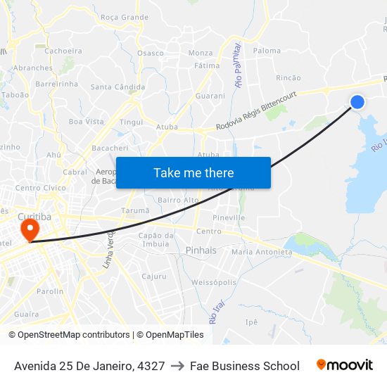 Avenida 25 De Janeiro, 4327 to Fae Business School map