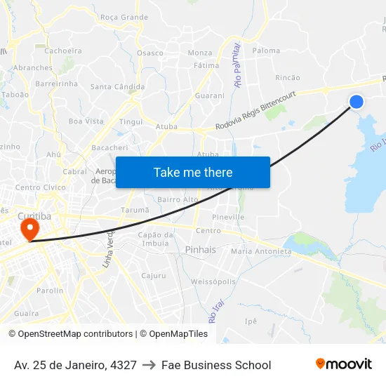 Av. 25 de Janeiro, 4327 to Fae Business School map