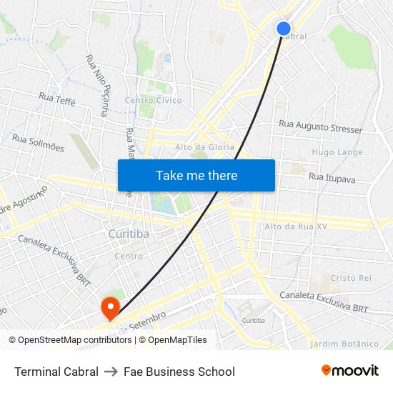 Terminal Cabral to Fae Business School map