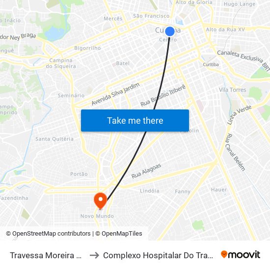 Travessa Moreira Garcez to Complexo Hospitalar Do Trabalhador map