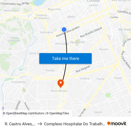 R. Castro Alves, 99 to Complexo Hospitalar Do Trabalhador map