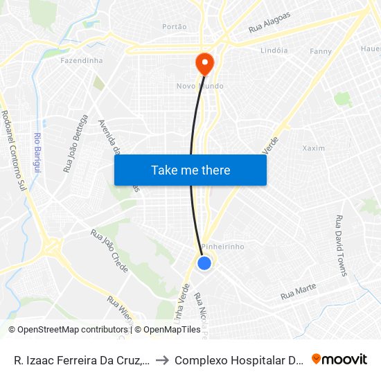 R. Izaac Ferreira Da Cruz, 6339 - Pluma to Complexo Hospitalar Do Trabalhador map