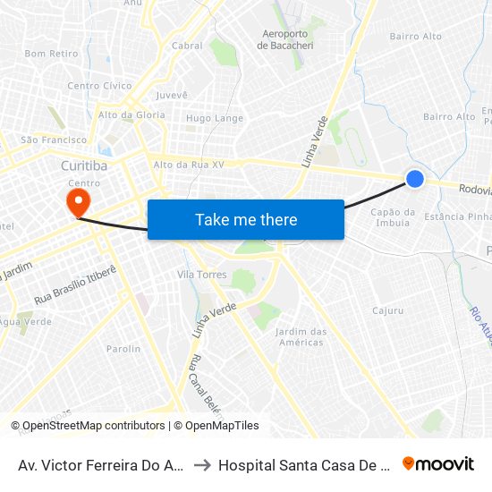 Av. Victor Ferreira Do Amaral, 3141 to Hospital Santa Casa De Misericórdia map