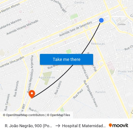 R. João Negrão, 900 (Ponte Preta) to Hospital E Maternidade Brígida map