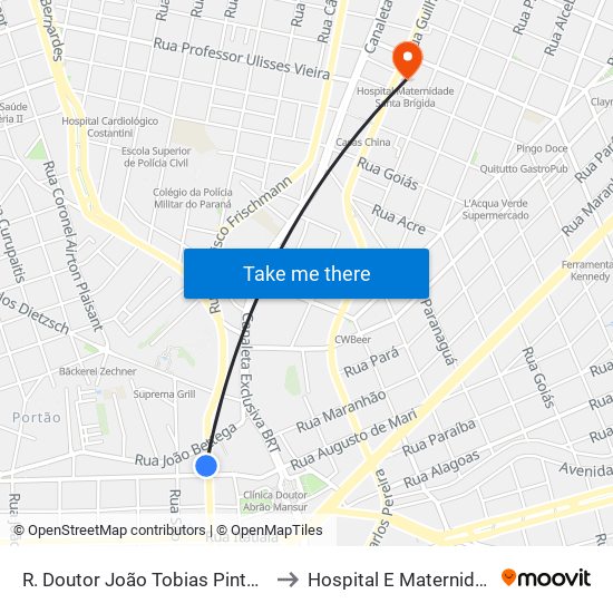 R. Doutor João Tobias Pinto Rebelo, 3500 to Hospital E Maternidade Brígida map