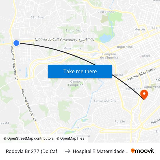 Rodovia Br 277 (Do Café), 5245 to Hospital E Maternidade Brígida map