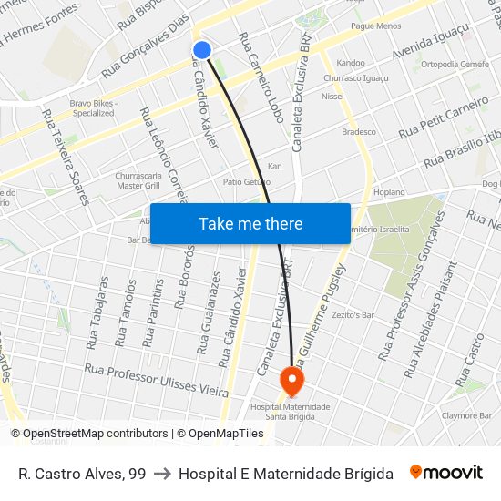 R. Castro Alves, 99 to Hospital E Maternidade Brígida map