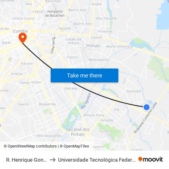 R. Henrique Gonzaga De Souza Neto, 150 to Universidade Tecnológica Federal Do Paraná - Campus Curitiba - Sede Centro map