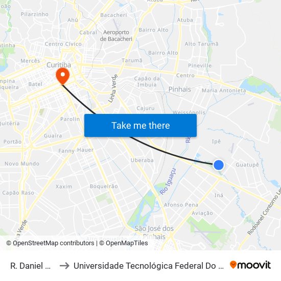 R. Daniel Précoma, 393 to Universidade Tecnológica Federal Do Paraná - Campus Curitiba - Sede Centro map