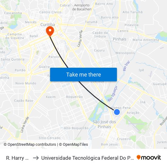 R. Harry Feeken, 950 to Universidade Tecnológica Federal Do Paraná - Campus Curitiba - Sede Centro map