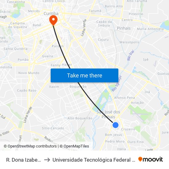 R. Dona Izabel A Redentora, 2005 to Universidade Tecnológica Federal Do Paraná - Campus Curitiba - Sede Centro map