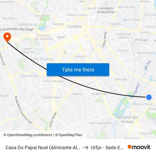 Casa Do Papai Noel (Almirante Alexandrino) to Utfpr - Sede Ecoville map