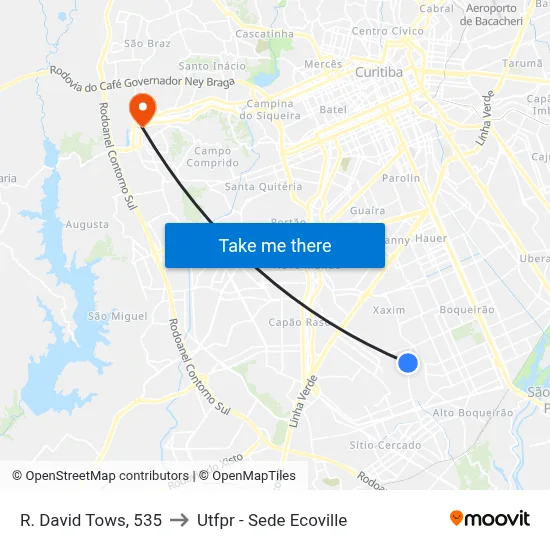 R. David Tows, 535 to Utfpr - Sede Ecoville map