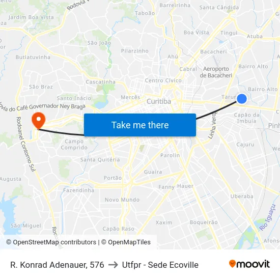 R. Konrad Adenauer, 576 to Utfpr - Sede Ecoville map