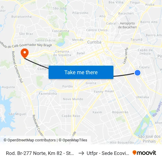 Rod. Br-277 Norte, Km 82 - Stark to Utfpr - Sede Ecoville map