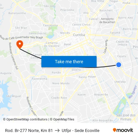 Rod. Br-277 Norte, Km 81 to Utfpr - Sede Ecoville map
