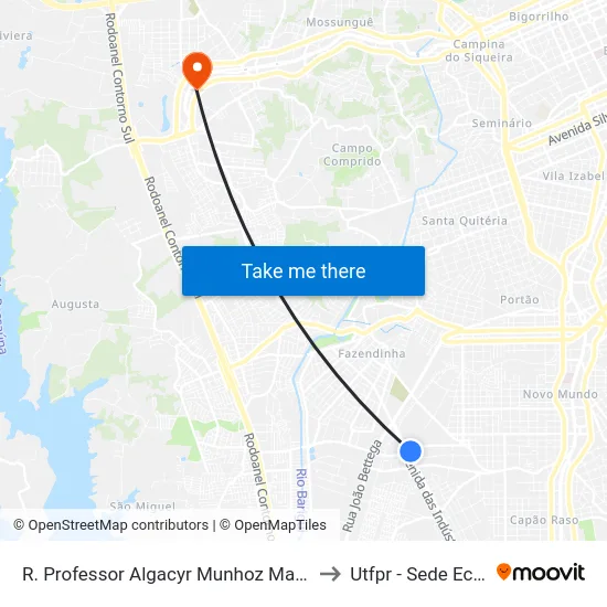 R. Professor Algacyr Munhoz Mader, 2411 to Utfpr - Sede Ecoville map
