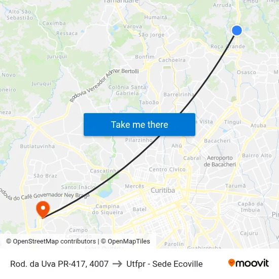 Rod. da Uva PR-417, 4007 to Utfpr - Sede Ecoville map