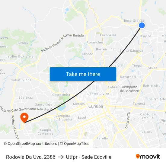 Rodovia da Uva (PR 417), 2386 to Utfpr - Sede Ecoville map