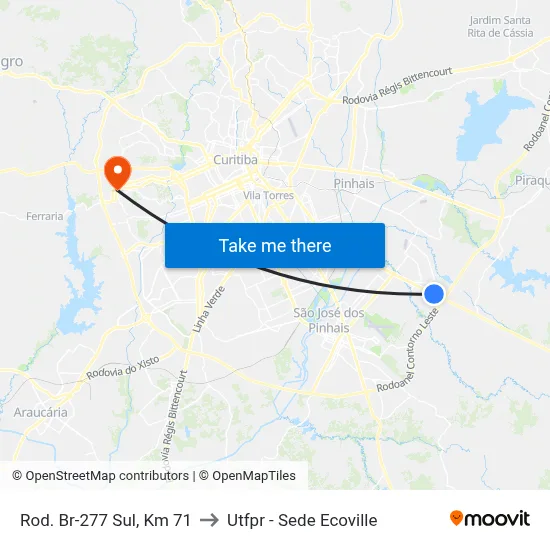 Rod. Br-277 Sul, Km 71 to Utfpr - Sede Ecoville map