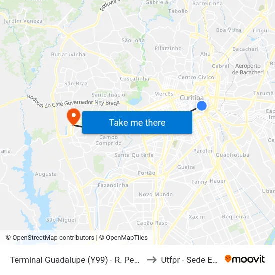 Terminal Guadalupe (Y99) - R. Pedro Ivo, 971 to Utfpr - Sede Ecoville map