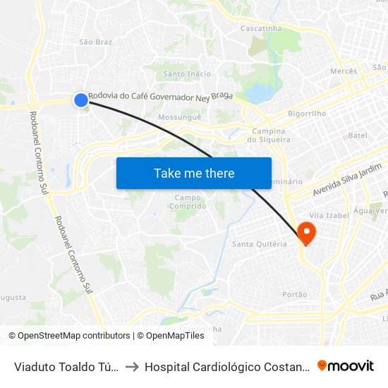Viaduto Toaldo Túlio to Hospital Cardiológico Costantini map