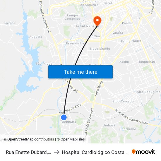 Rua Enette Dubard, 54 to Hospital Cardiológico Costantini map