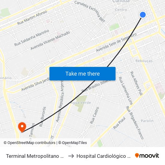 Terminal Metropolitano Guadalupe to Hospital Cardiológico Costantini map