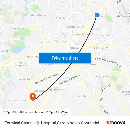 Terminal Cabral to Hospital Cardiológico Costantini map