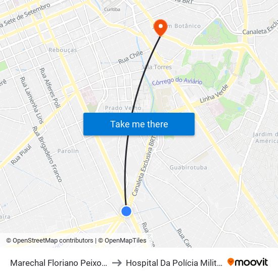 Marechal Floriano Peixoto to Hospital Da Polícia Militar map