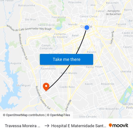 Travessa Moreira Garcez to Hospital E Maternidade Santa Izabel map