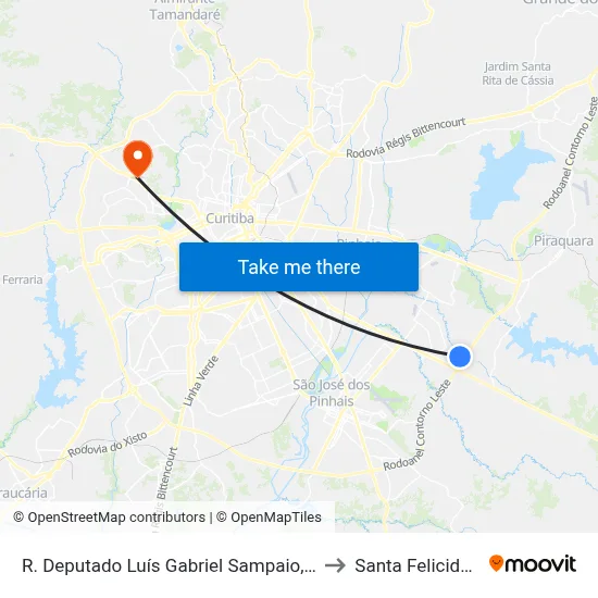 R. Deputado Luís Gabriel Sampaio, 376 to Santa Felicidade map