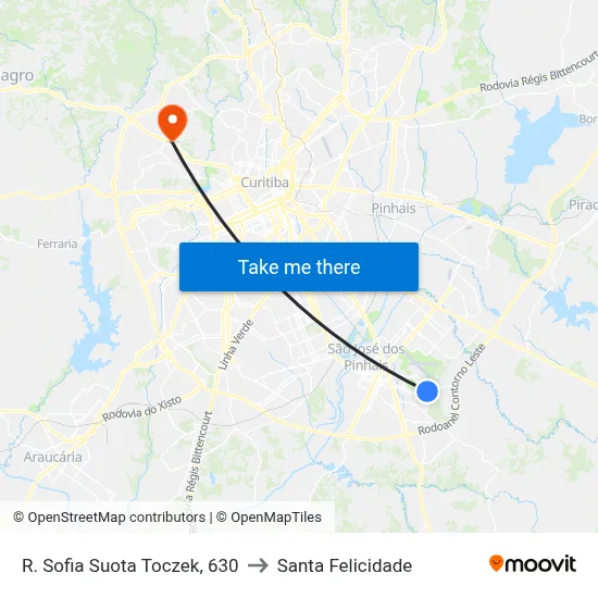 R. Sofia Suota Toczek, 630 to Santa Felicidade map