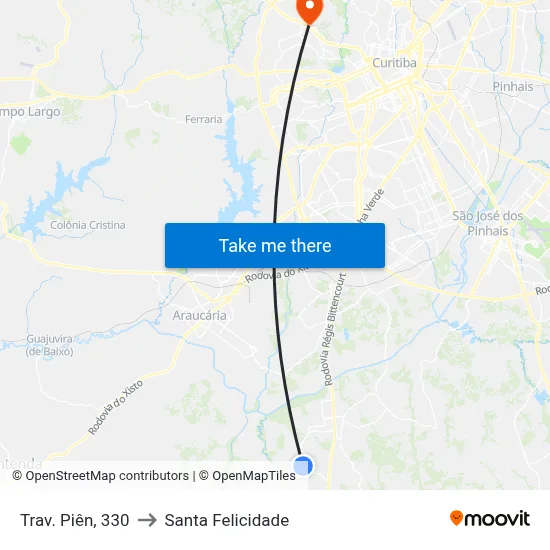Trav. Piên, 330 to Santa Felicidade map