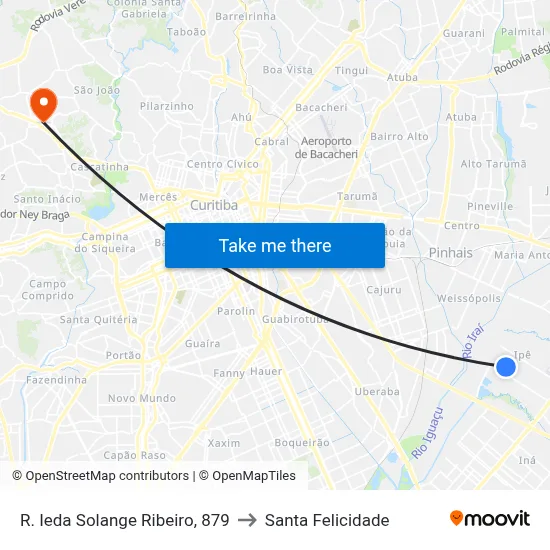 R. Ieda Solange Ribeiro, 879 to Santa Felicidade map