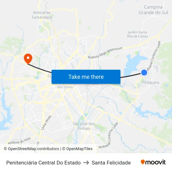 Penitenciária Central Do Estado to Santa Felicidade map