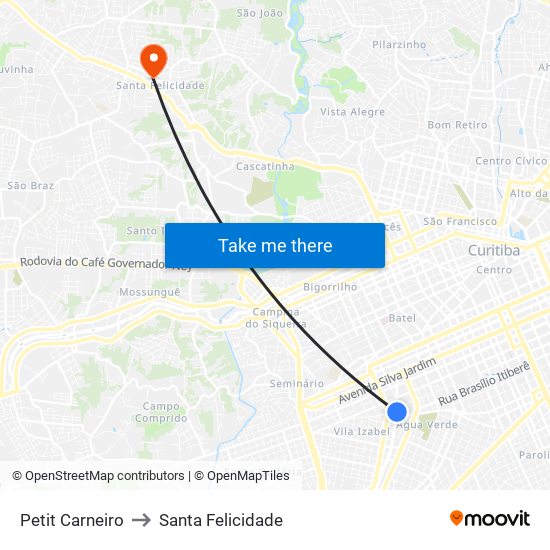 Petit Carneiro to Santa Felicidade map