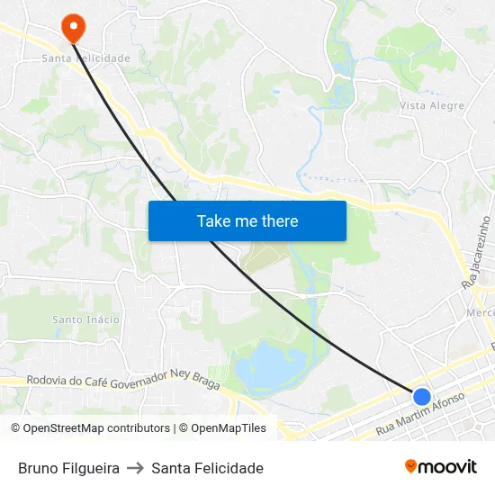 Bruno Filgueira to Santa Felicidade map