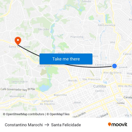 Constantino Marochi to Santa Felicidade map