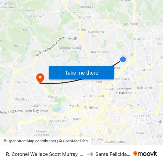 R. Coronel Wallace Scott Murray, 763 to Santa Felicidade map