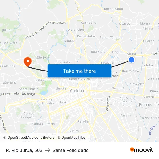 R. Rio Juruá, 503 to Santa Felicidade map