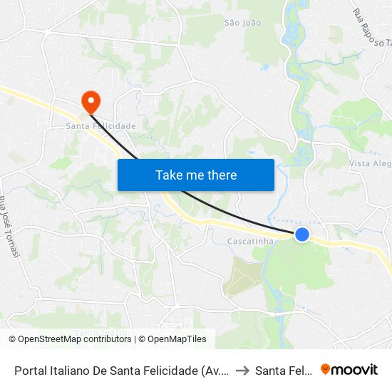 Portal Italiano De Santa Felicidade (Av. Manoel Ribas, 2900) to Santa Felicidade map