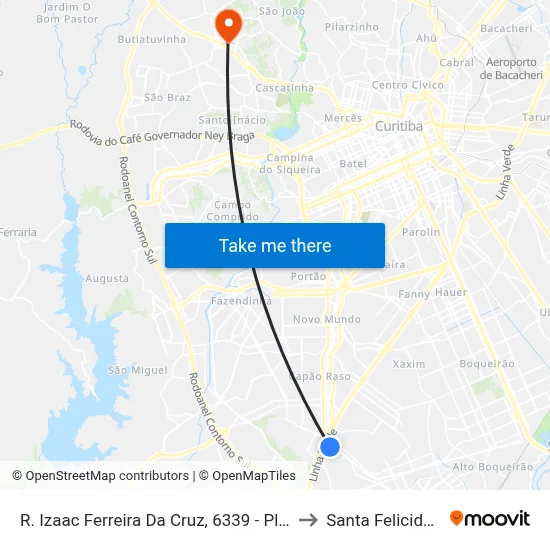 R. Izaac Ferreira Da Cruz, 6339 - Pluma to Santa Felicidade map