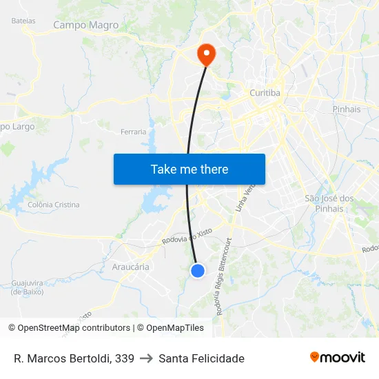 R. Marcos Bertoldi, 339 to Santa Felicidade map