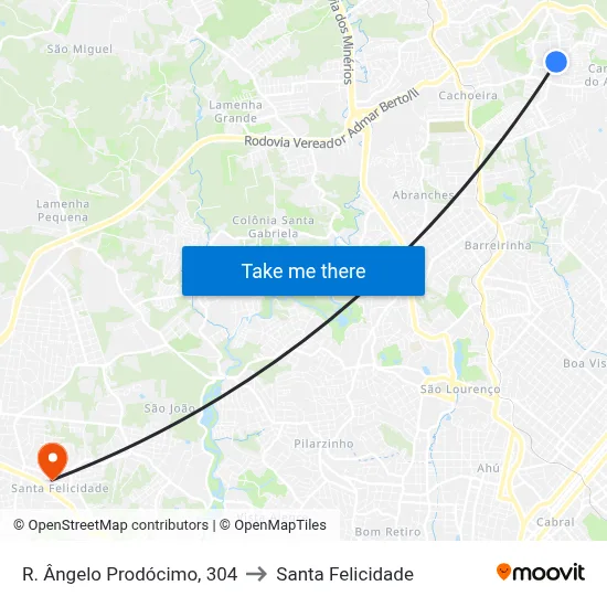 R. Ângelo Prodócimo, 304 to Santa Felicidade map