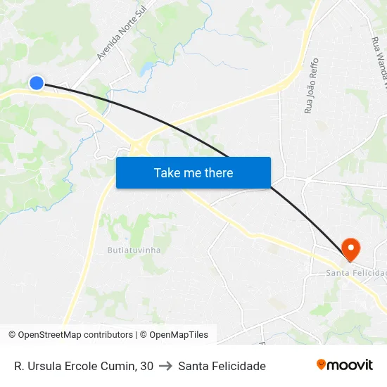 R. Ursula Ercole Cumin, 30 to Santa Felicidade map