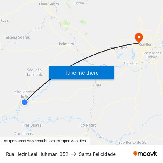 Rua Hezir Leal Hultman, 852 to Santa Felicidade map