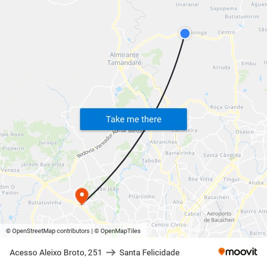 Acesso Aleixo Broto, 251 to Santa Felicidade map