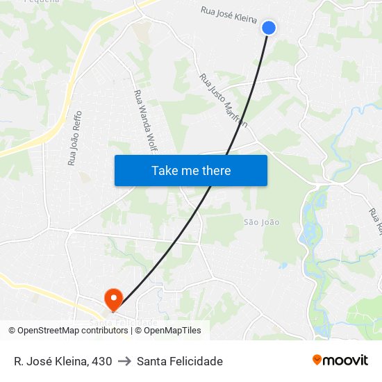 R. José Kleina, 430 to Santa Felicidade map